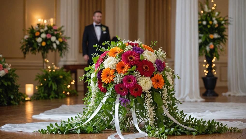 Zinnia wedding bouquet