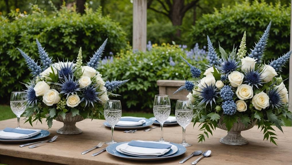 wedding flower arrangements with Eryngium